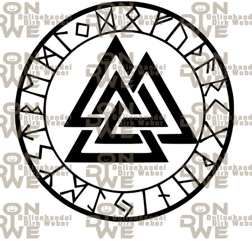 Aufkleber valknut klein - aufkleber,