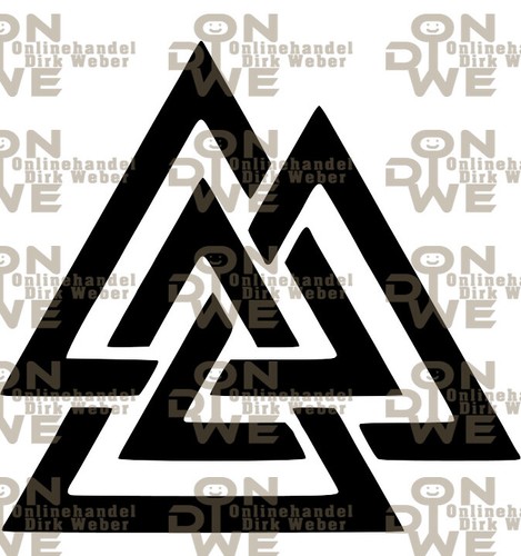 Aufkleber valknut klein - aufkleber, "valknut"