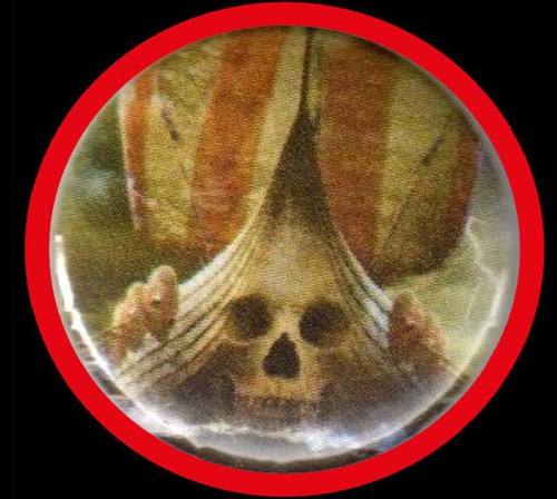Wikingerschiff mit totenkopf - wikingerschiff,